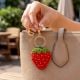 Handmade Charm Beaded Strawberry Keychain