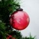 Red Decorative Glass Hanging Ornament with grape clusters and leaves