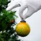 Round Yellow and Green Decorative Glass Hanging Ornament