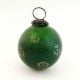 Vintage Green Glass Floral Pattern Christmas Ornament