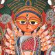 Kalighat Pattachitra Goddess Durga Folk Painting (216×121 cm)