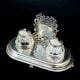 Sterling Silver Crystal Inkstand Desk Set