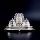 Sterling Silver Crystal Inkstand Desk Set