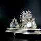 Sterling Silver Crystal Inkstand Desk Set