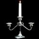 Vintage Sterling Silver Three Arm Candle Holder in Pair