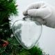 Clear Decorative Heart Shaped Glass Christmas Hanging Ornament