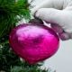 Queen Pink Vintage Glass Turnip Christmas Ornament