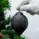 Black Textured Glass Christmas Hanging Ornament