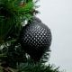 Black Textured Glass Christmas Hanging Ornament