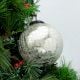 Silver Vintage Round Kugel Style Crackled Glass Hanging Ornament