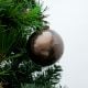 Brown Round Vintage Glass Christmas Ornament