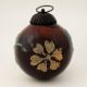 Brown Round Flower Christmas Glass Hanging Ornament