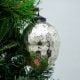 Silver Vintage Avocado Shaped Glass Christmas Ornament
