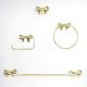 Elegant Brass Bathroom Hardware Set of 4 with Bow Design