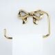 Elegant Brass Bow Toilet Paper Holder Wall Mounted Bathroom Accessory