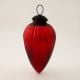Red Almond Shape Christmas Glass Hanging