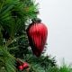 Red Almond Shape Christmas Glass Hanging