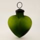 Green Heart Shaped Glass Christmas Ornament