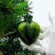 Green Heart Shaped Glass Christmas Ornament