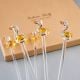 Handcrafted Glass Bird Design Cocktail Stirrers Or Swizzle Sticks In Pack Of 6