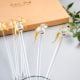 6 Pieces Cut Bird Stirrer Glass Swizzle Sticks for Cocktail Party