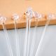 6 Pieces Cut Fish Stirrer Glass Swizzle Sticks for Cocktail Party