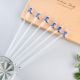 6 Pieces Cut Penguin Stirrer Glass Swizzle Sticks for Cocktail Party