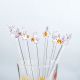 6 Pieces Cut Yellow Clear Fish Stirrer Glass Swizzle Sticks for Cocktail Party