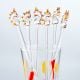 6 Pieces Cut Clear Amber Seahorse Stirrer Glass Swizzle Sticks for Cocktail Party