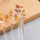 6 Pieces Cut Clear Amber Seahorse Stirrer Glass Swizzle Sticks for Cocktail Party