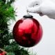 Red Crackle Round Christmas Ball Ornament