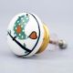 Green Bird Ceramic Flat Kitchen Cabinet Knob