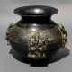 Handcrafted Brass Ritual Pot with Sculpted Devi-Devtas Handles