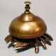 Vintage Brass Crab Hotel Service Desk Bell