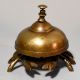 Vintage Brass Crab Hotel Service Desk Bell