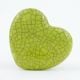 Pea Green Heart Crackle Ceramic Knob
