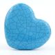 Turquoise Heart Crackle Ceramic Dresser Knob