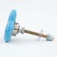 Turquoise Heart Crackle Ceramic Dresser Knob