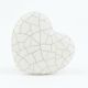 White Heart Crackle Ceramic Dresser Knob