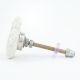 White Heart Crackle Ceramic Dresser Knob