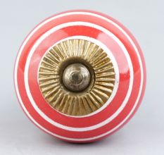 Red White Stripes Knob