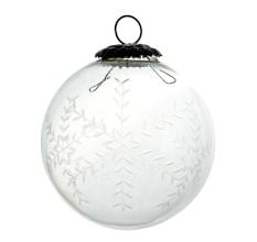Clear Leaf Cut Round Christmas Hanging