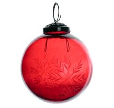 Red Round Leaf Cut Christmas Hanging Online