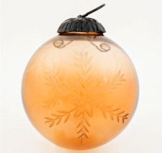 Brown Round Leaf Cut Christmas Hanging Online