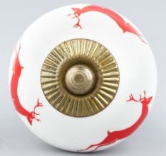 Red Running  Rein Deer Pattern Ceramic Cabinet Knob Online