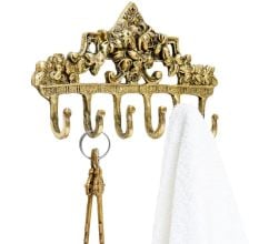 Brass Victorian Small Floral Arrrangement Six Wall Hook