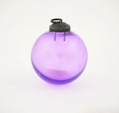 Purple Glass Round Christmas Ornaments