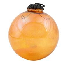 Vintage Round Amber Glass Hanging Ornament For Christmas Tree