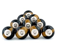10 Pieces Handmade Brown and Black Ceramic Kitchen Cabinet Knobs