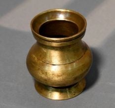 Handcrafted Brass Traditional Round Pot Ritual Vessel